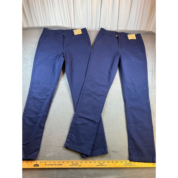 There Abouts Navy uniform pants size 14 flat front girls pants lot of 2 new - Picture 1 of 9